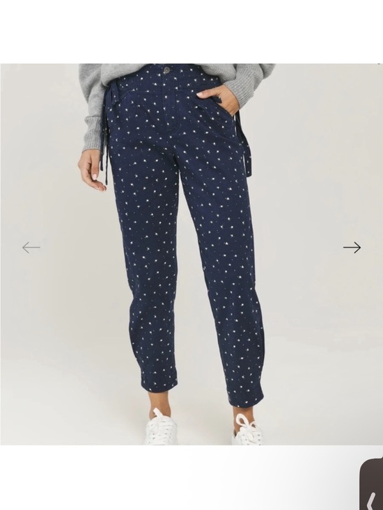 Something Navy Pants - Something Ny Cotton Sydney Side Tie Denim Ankle Navy/Floral Jean Sz 4 NWT!